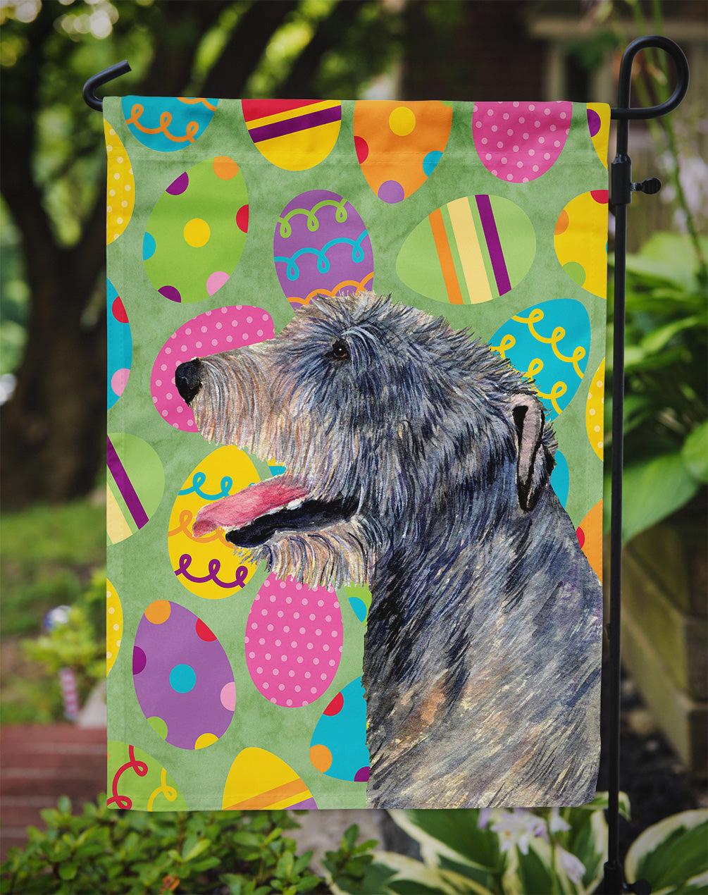 Irish Wolfhound Easter Eggtravaganza Garden Flag Mailbox Decorative Yard Banner Outside Patio Artwork for Flower Beds, Garden Size, Multicolor