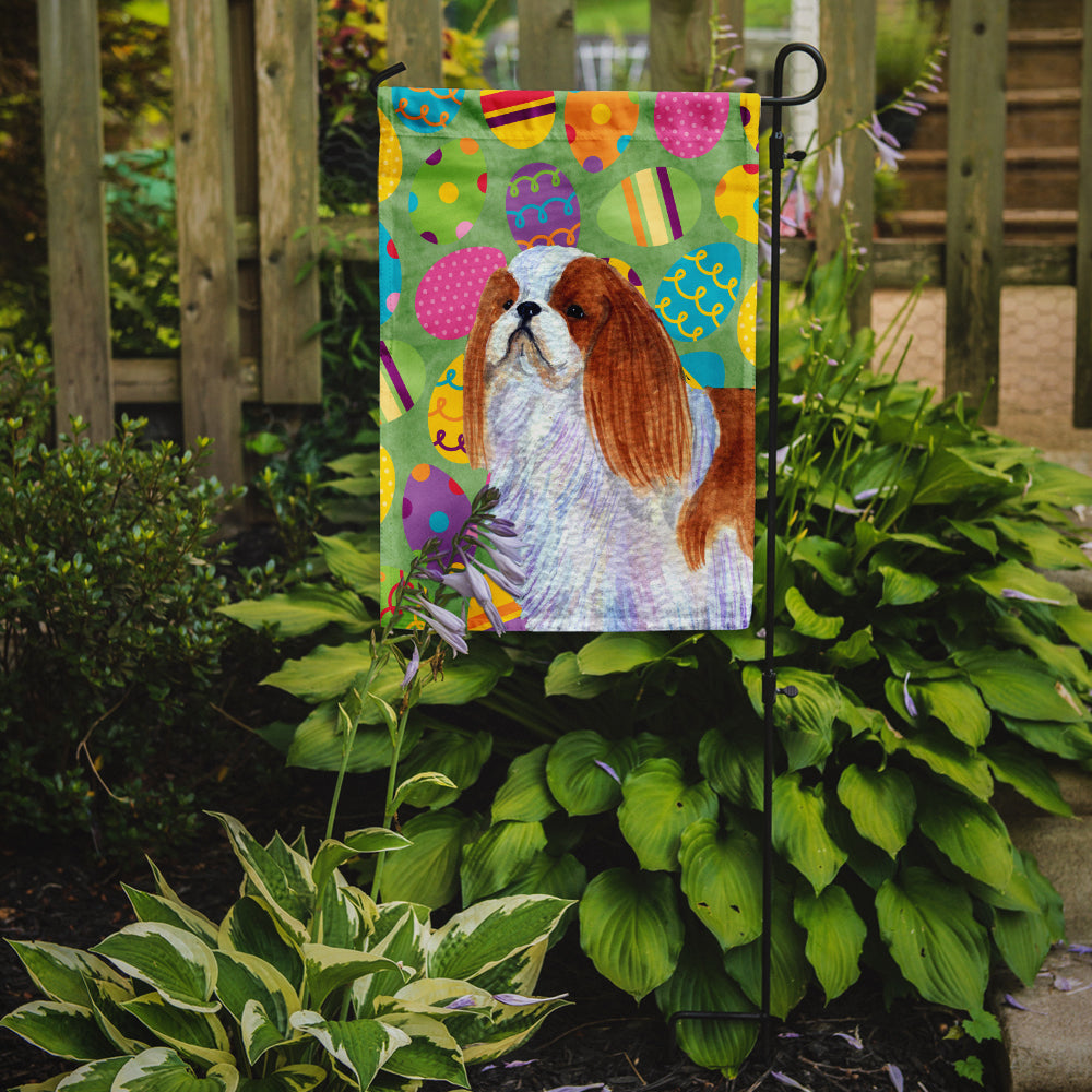 English Toy Spaniel Easter Eggtravaganza Garden Flag Mailbox Decorative Yard Banner Outside Patio Artwork for Flower Beds, Garden Size, Multicolor