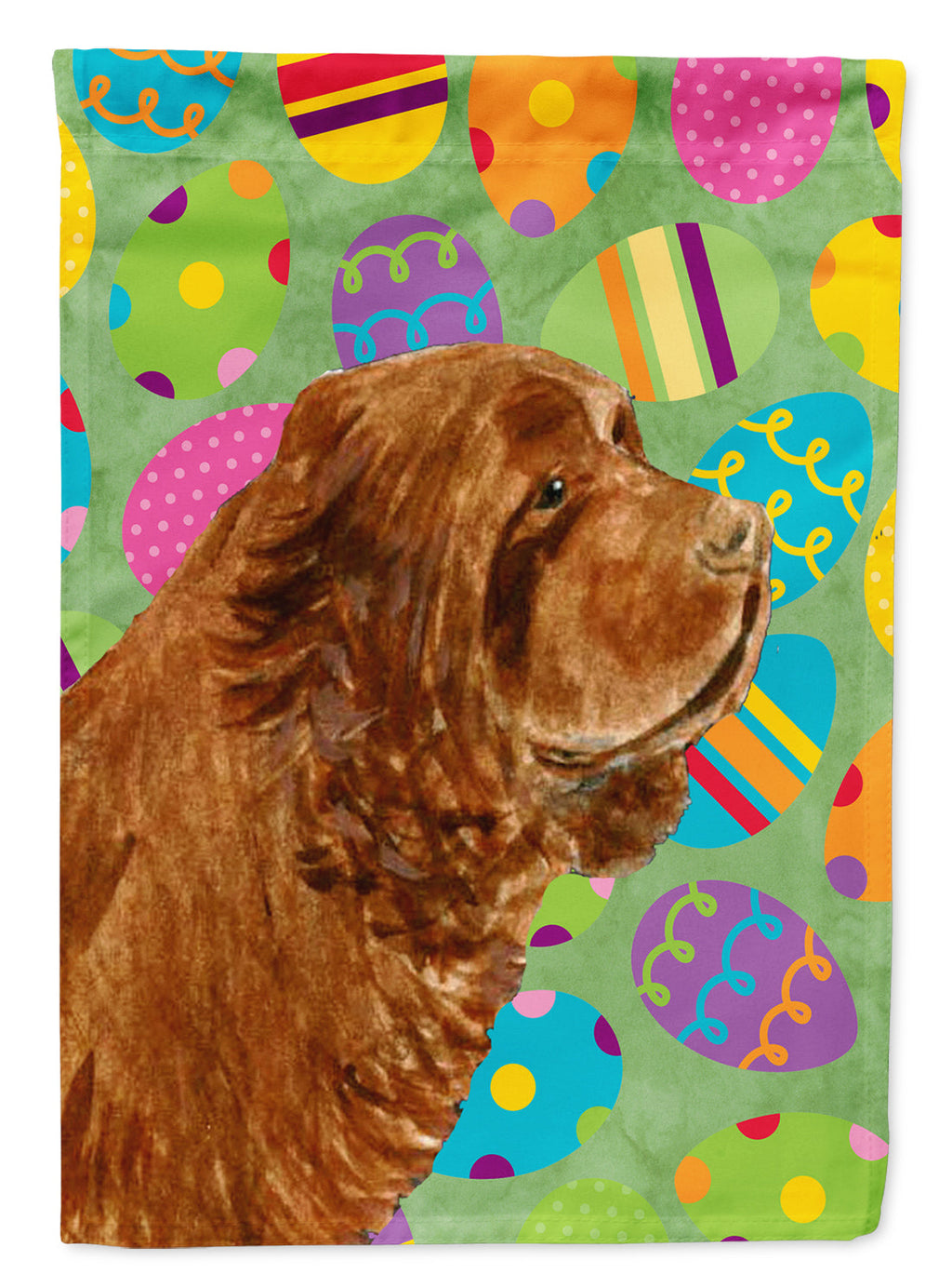 Sussex Spaniel Easter Eggtravaganza Garden Flag Mailbox Decorative Yard Banner Outside Patio Artwork for Flower Beds, Garden Size, Multicolor