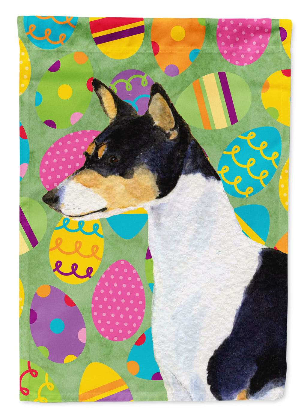 Basenji Easter Eggtravaganza Garden Flag Mailbox Decorative Yard Banner Outside Patio Artwork for Flower Beds, Garden Size, Multicolor