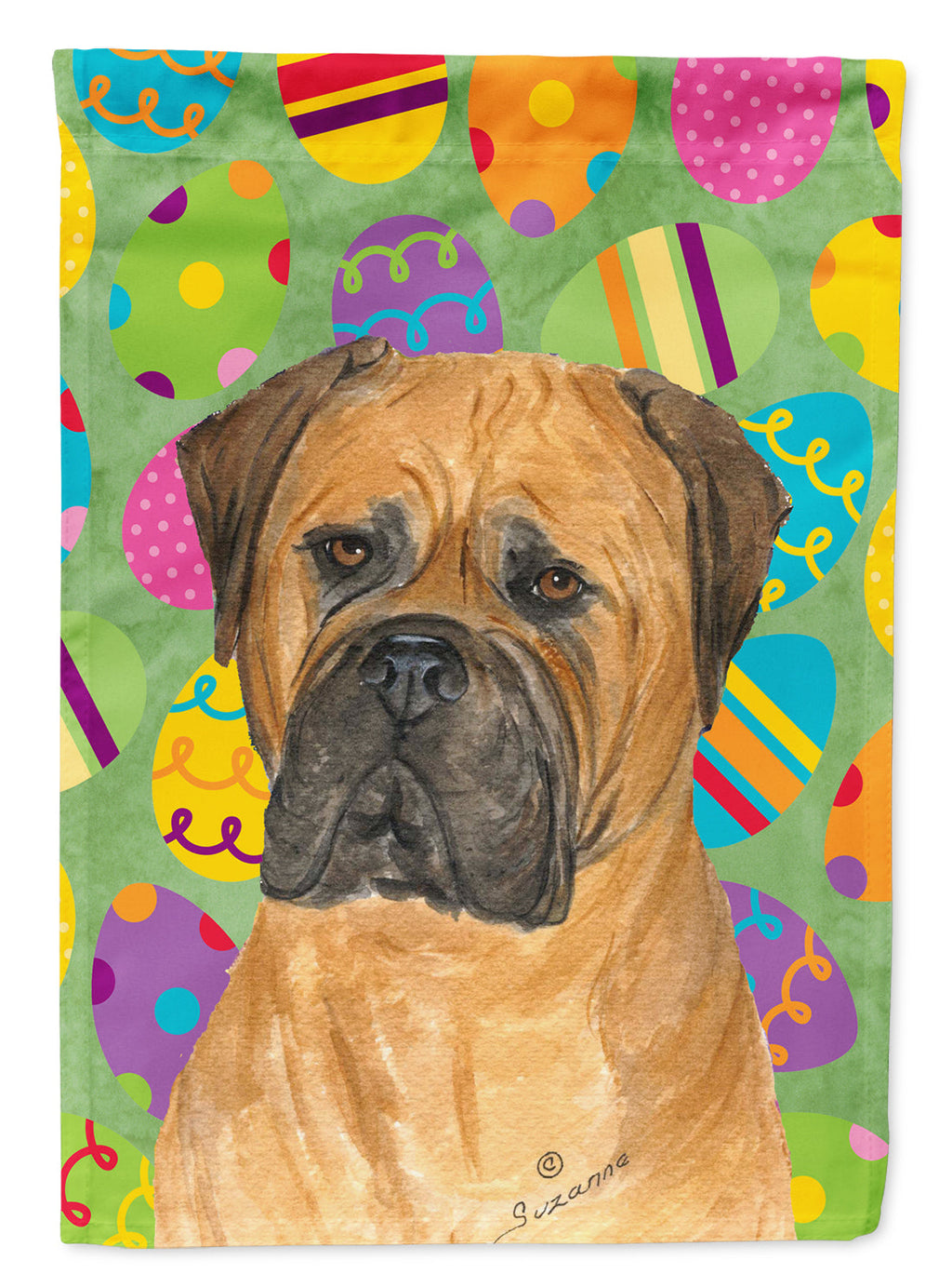 Bullmastiff Easter Eggtravaganza Garden Flag Mailbox Decorative Yard Banner Outside Patio Artwork for Flower Beds, Garden Size, Multicolor