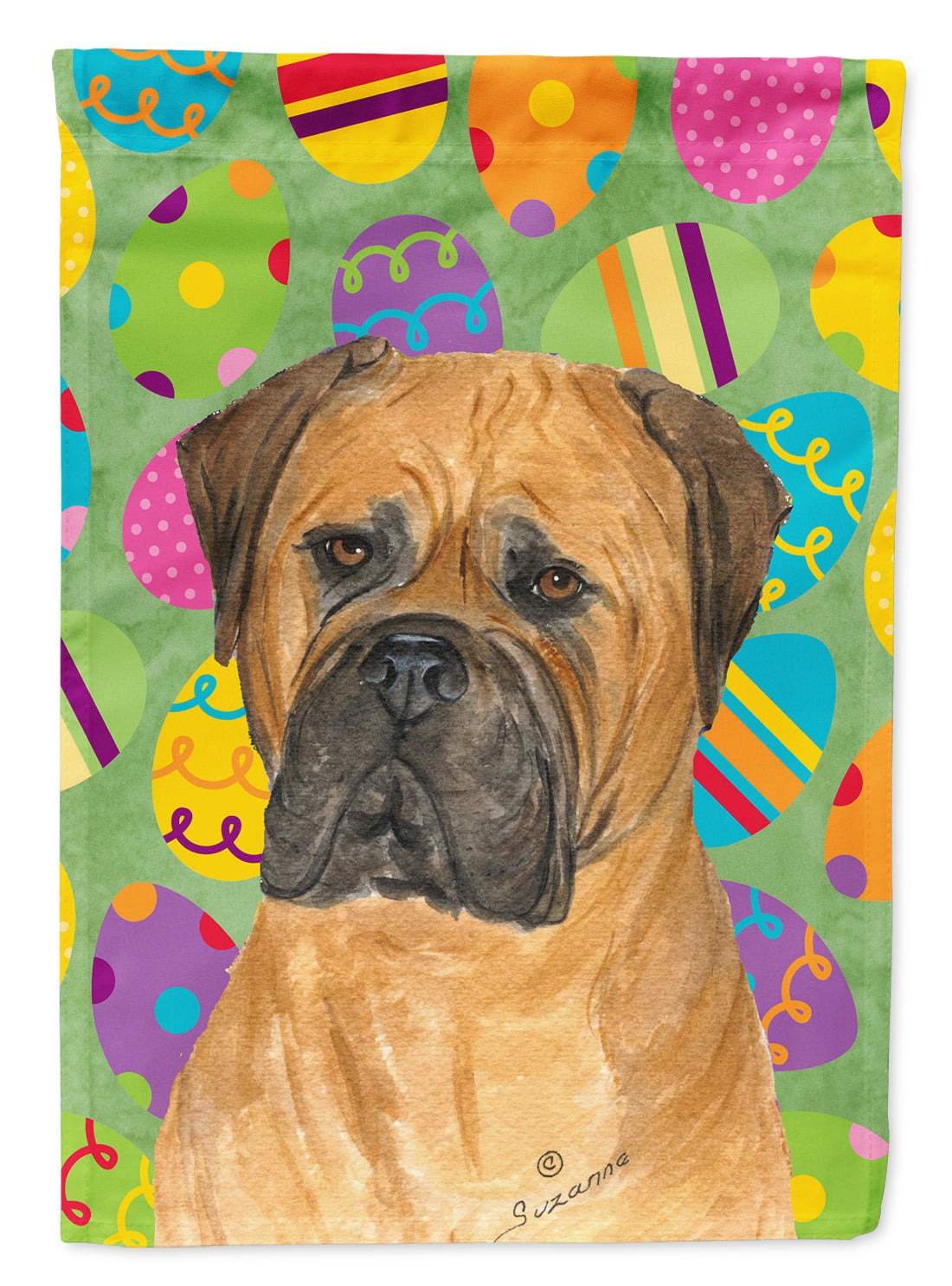 Bullmastiff Easter Eggtravaganza Garden Flag Mailbox Decorative Yard Banner Outside Patio Artwork for Flower Beds, Garden Size, Multicolor
