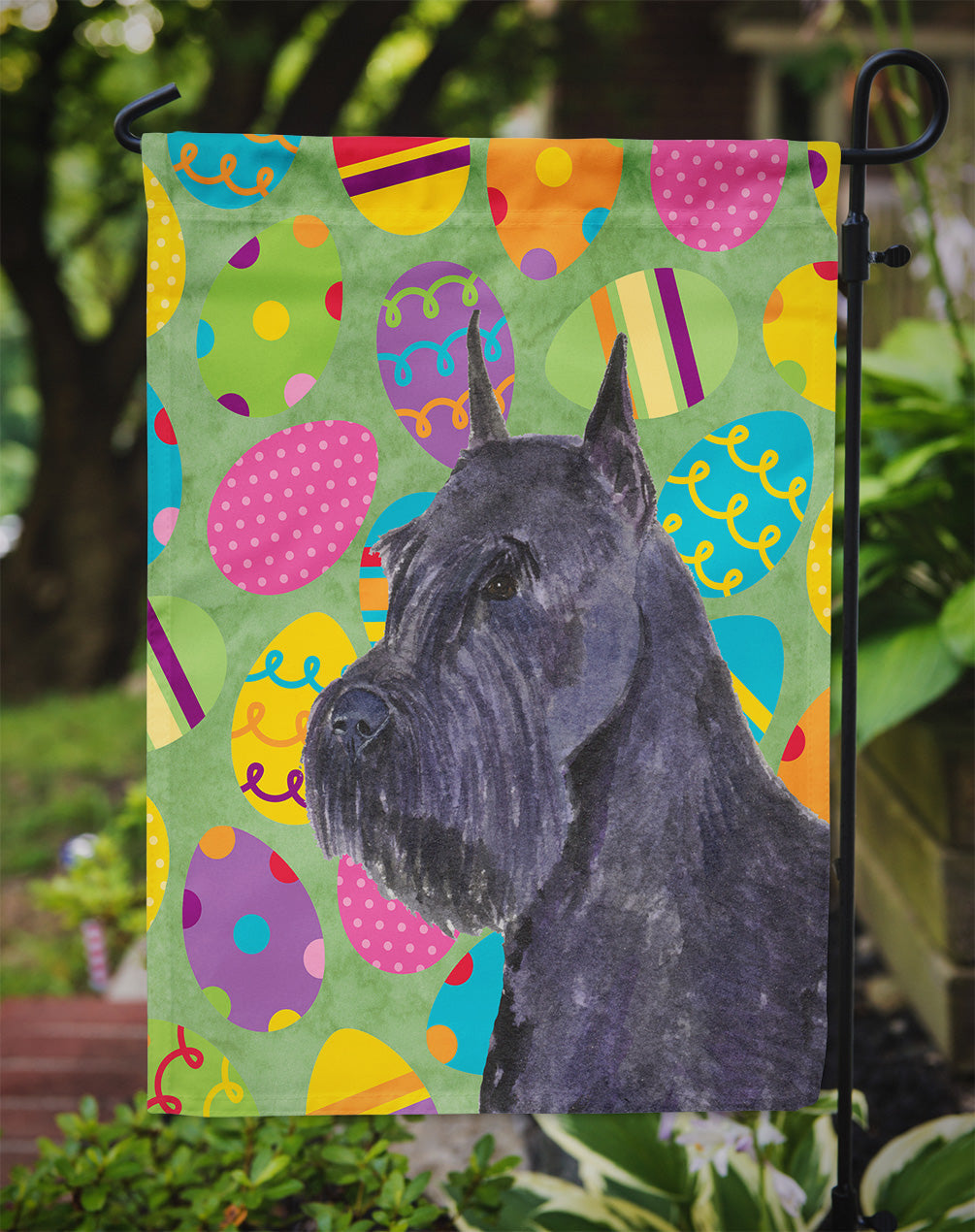 Schnauzer Easter Eggtravaganza Garden Flag Mailbox Decorative Yard Banner Outside Patio Artwork for Flower Beds, Garden Size, Multicolor