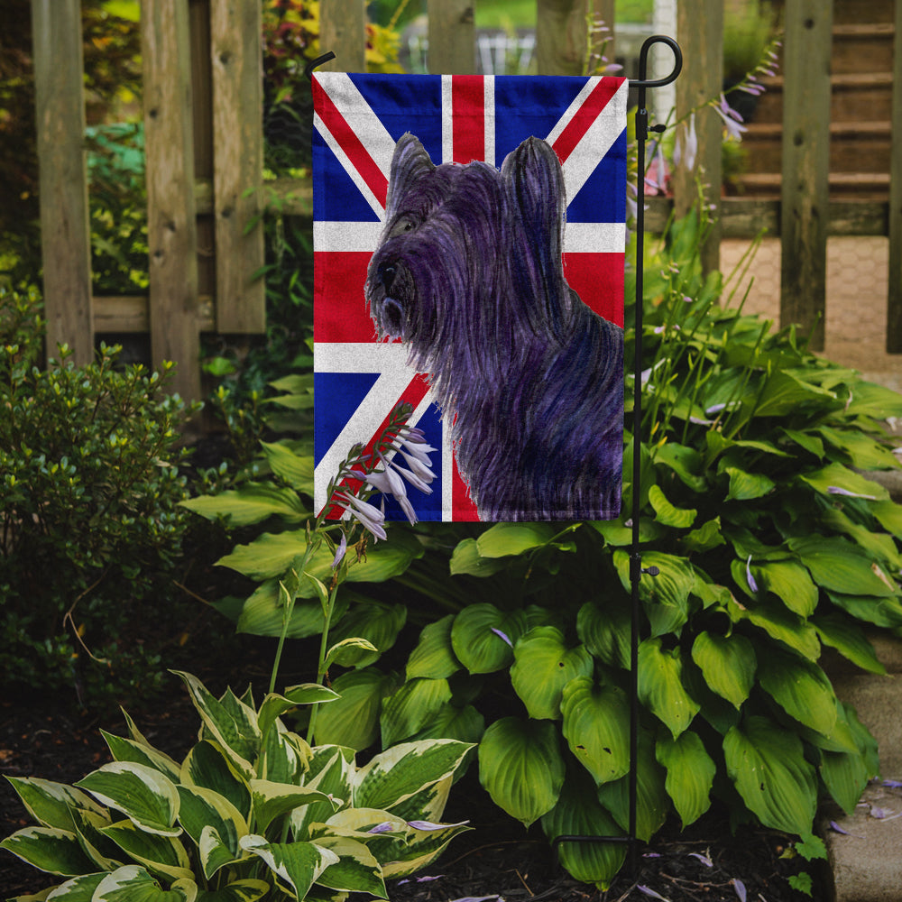 Skye Terrier with English Union Jack British Flag Garden Flag Mailbox Decorative Yard Banner Outside Patio Artwork for Flower Beds, Garden Size, Multicolor