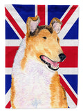 Collie Smooth with English Union Jack British Flag Garden Flag Mailbox Decorative Yard Banner Outside Patio Artwork for Flower Beds, Garden Size, Multicolor