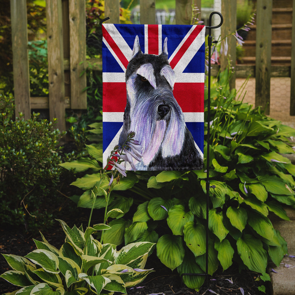 Schnauzer with English Union Jack British Flag Garden Flag Mailbox Decorative Yard Banner Outside Patio Artwork for Flower Beds, Garden Size, Multicolor