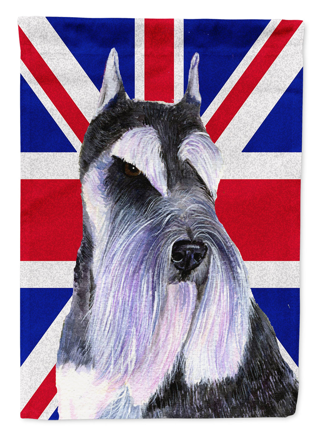 Schnauzer with English Union Jack British Flag Garden Flag Mailbox Decorative Yard Banner Outside Patio Artwork for Flower Beds, Garden Size, Multicolor