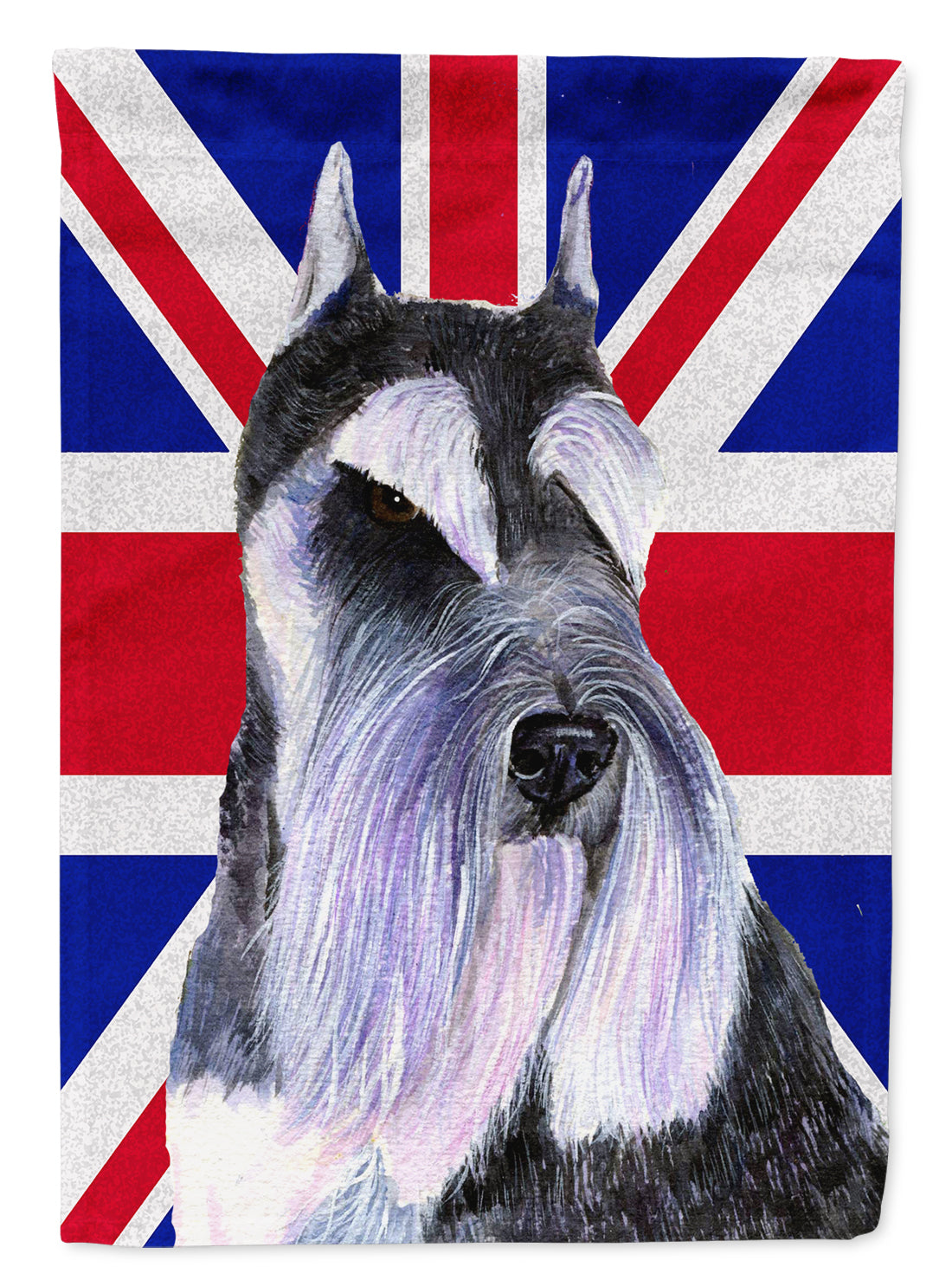 Schnauzer with English Union Jack British Flag Garden Flag Mailbox Decorative Yard Banner Outside Patio Artwork for Flower Beds, Garden Size, Multicolor