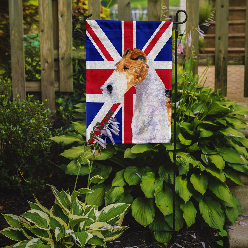 Fox Terrier with English Union Jack British Flag Garden Flag Mailbox Decorative Yard Banner Outside Patio Artwork for Flower Beds, Garden Size, Multicolor