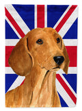 Dachshund with English Union Jack British Flag House Flag 28x40 Porch Sleeve Pole Decorative Outside Yard Banner Artwork Wall Hanging, Polyester