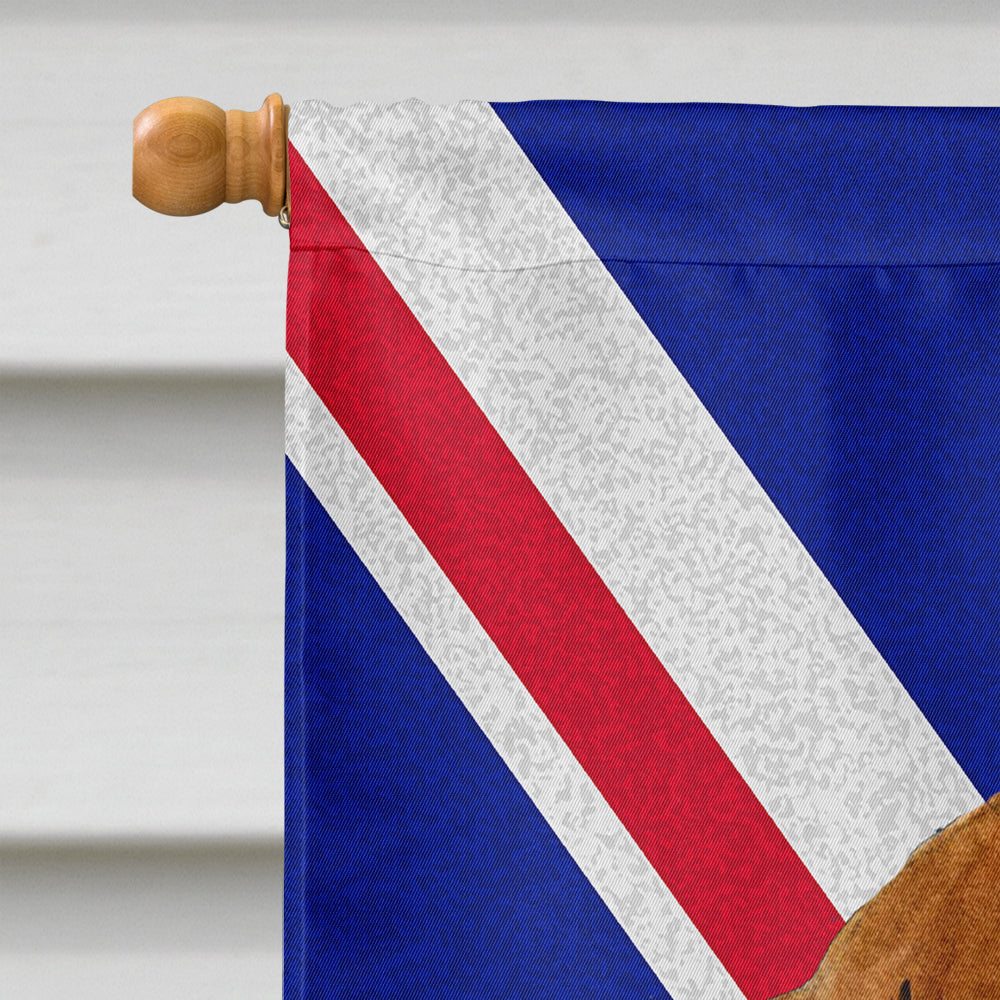 Dachshund with English Union Jack British Flag House Flag 28x40 Porch Sleeve Pole Decorative Outside Yard Banner Artwork Wall Hanging, Polyester