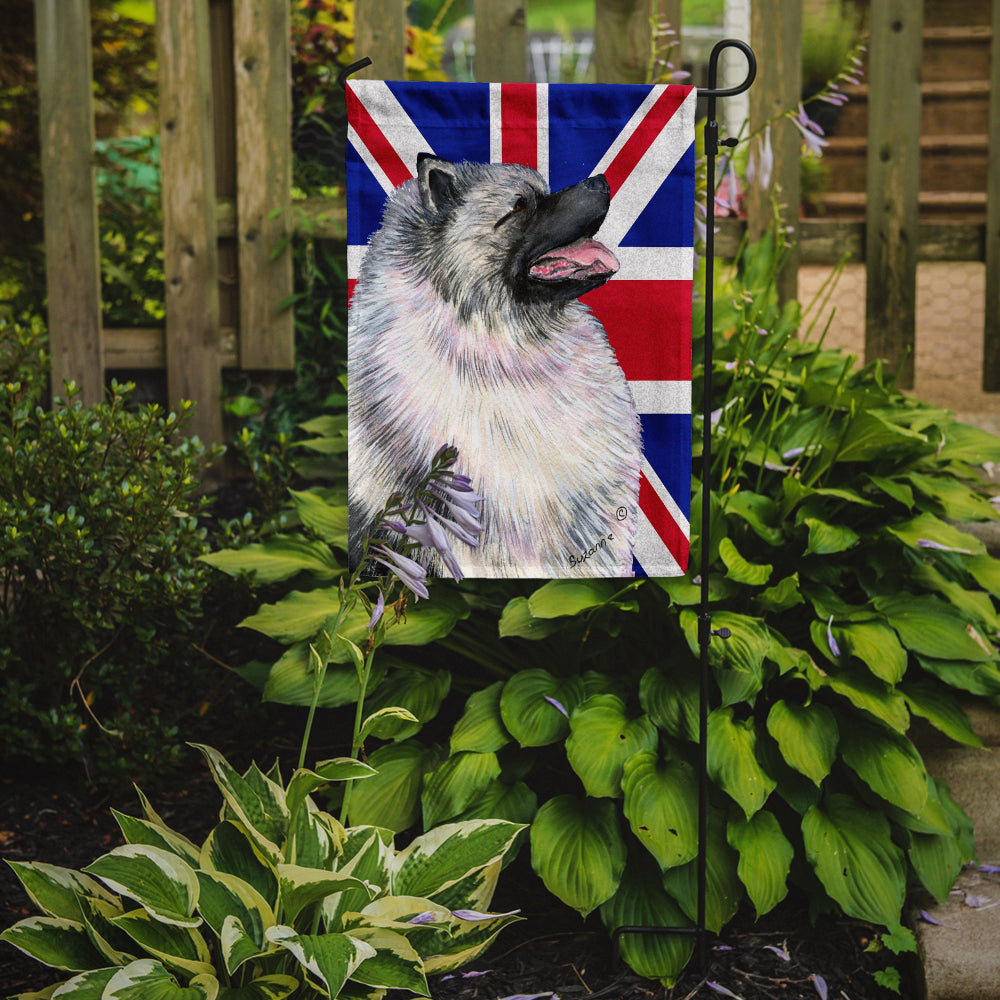 Keeshond with English Union Jack British Flag Garden Flag Mailbox Decorative Yard Banner Outside Patio Artwork for Flower Beds, Garden Size, Multicolor