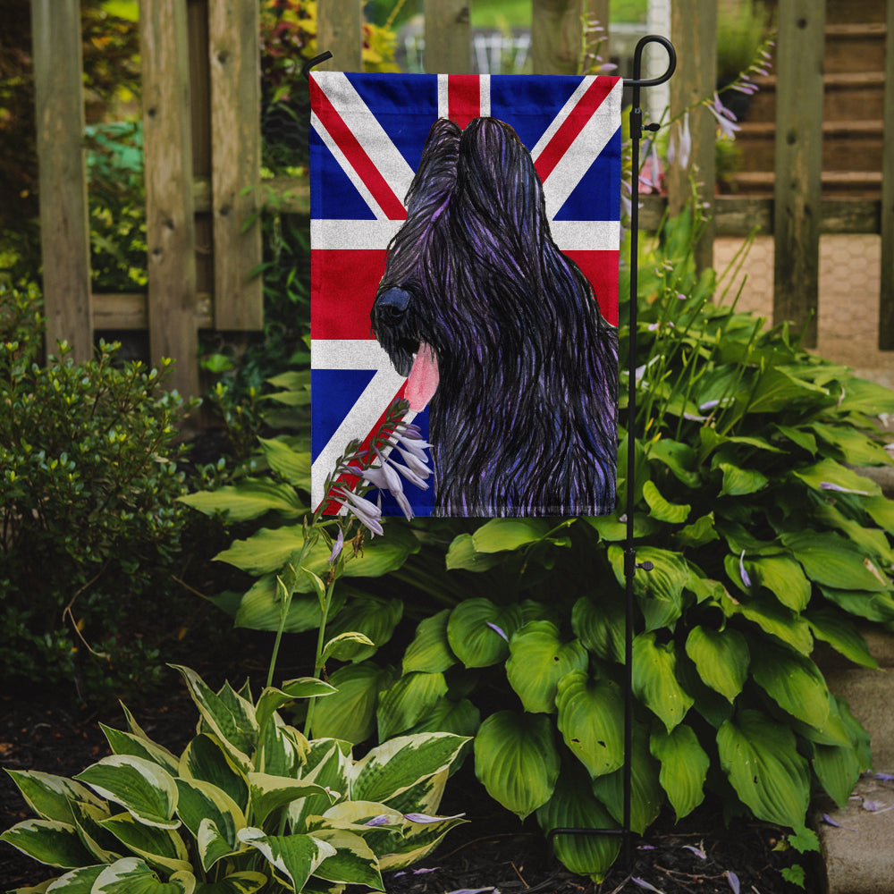 Briard with English Union Jack British Flag Garden Flag Mailbox Decorative Yard Banner Outside Patio Artwork for Flower Beds, Garden Size, Multicolor