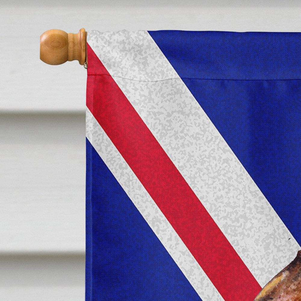 Brussels Griffon with English Union Jack British Flag House Flag 28x40 Porch Sleeve Pole Decorative Outside Yard Banner Artwork Wall Hanging, Polyester