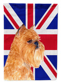 Brussels Griffon with English Union Jack British Flag Garden Flag Mailbox Decorative Yard Banner Outside Patio Artwork for Flower Beds, Garden Size, Multicolor