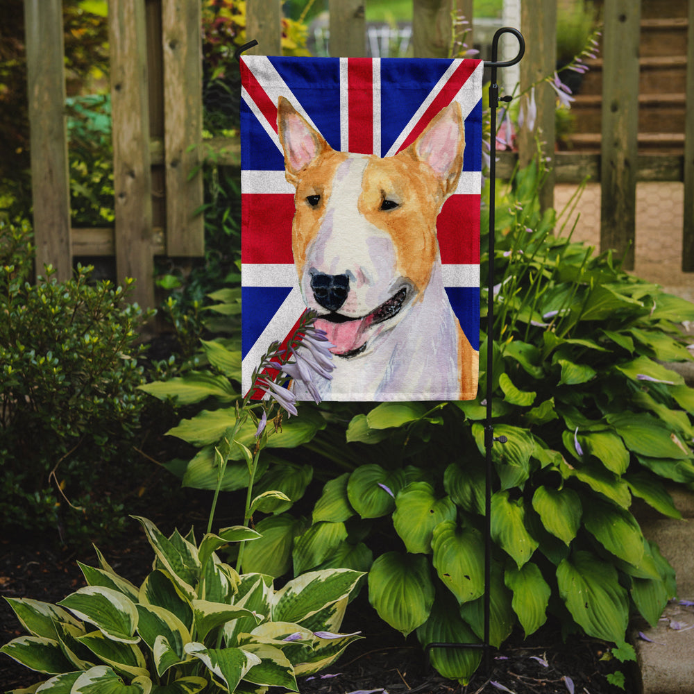 Bull Terrier with English Union Jack British Flag Garden Flag Mailbox Decorative Yard Banner Outside Patio Artwork for Flower Beds, Garden Size, Multicolor