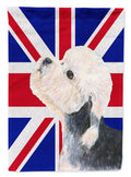 Dandie Dinmont Terrier with English Union Jack British Flag Garden Flag Mailbox Decorative Yard Banner Outside Patio Artwork for Flower Beds, Garden Size, Multicolor