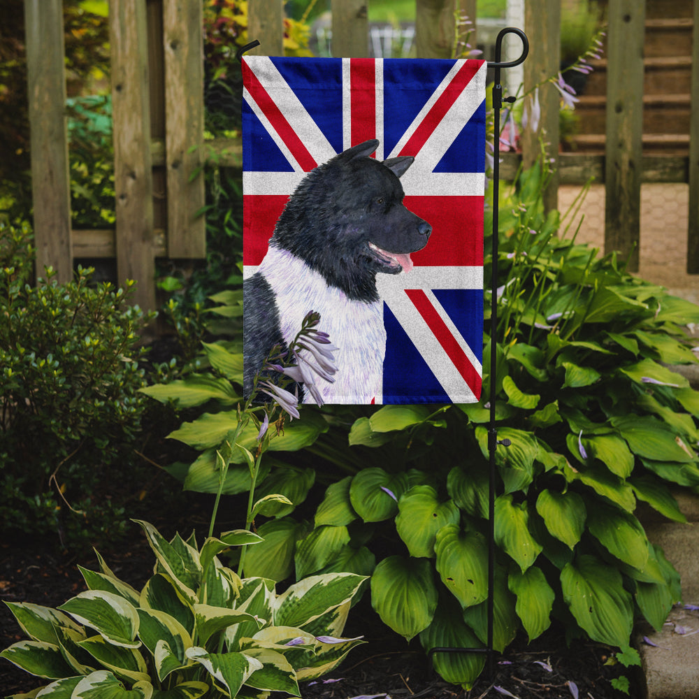 Akita with English Union Jack British Flag Garden Flag Mailbox Decorative Yard Banner Outside Patio Artwork for Flower Beds, Garden Size, Multicolor