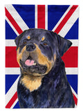 Rottweiler with English Union Jack British Flag Garden Flag Mailbox Decorative Yard Banner Outside Patio Artwork for Flower Beds, Garden Size, Multicolor