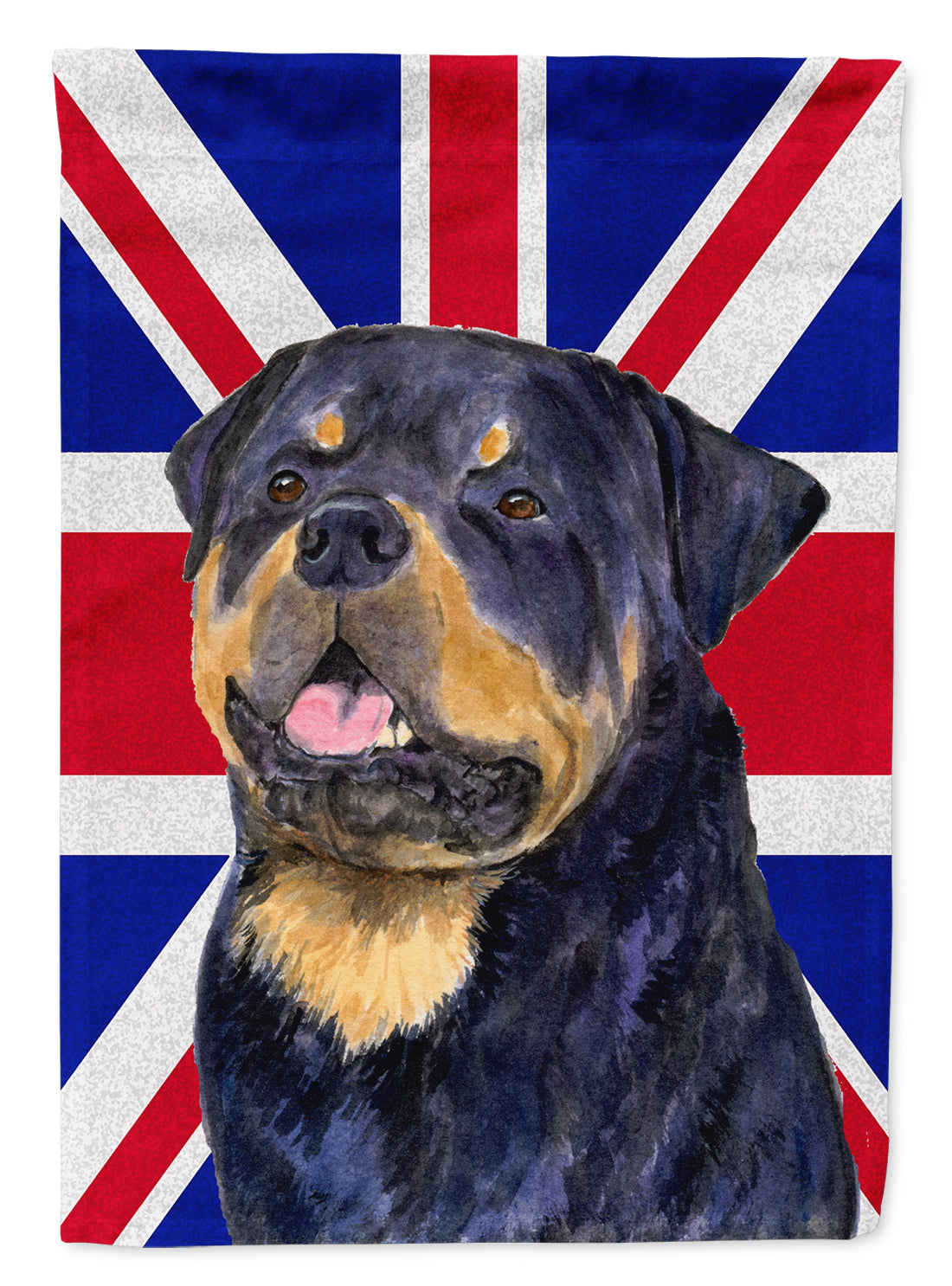 Rottweiler with English Union Jack British Flag Garden Flag Mailbox Decorative Yard Banner Outside Patio Artwork for Flower Beds, Garden Size, Multicolor