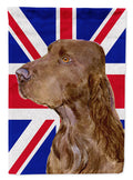 Field Spaniel with English Union Jack British Flag Garden Flag Mailbox Decorative Yard Banner Outside Patio Artwork for Flower Beds, Garden Size, Multicolor