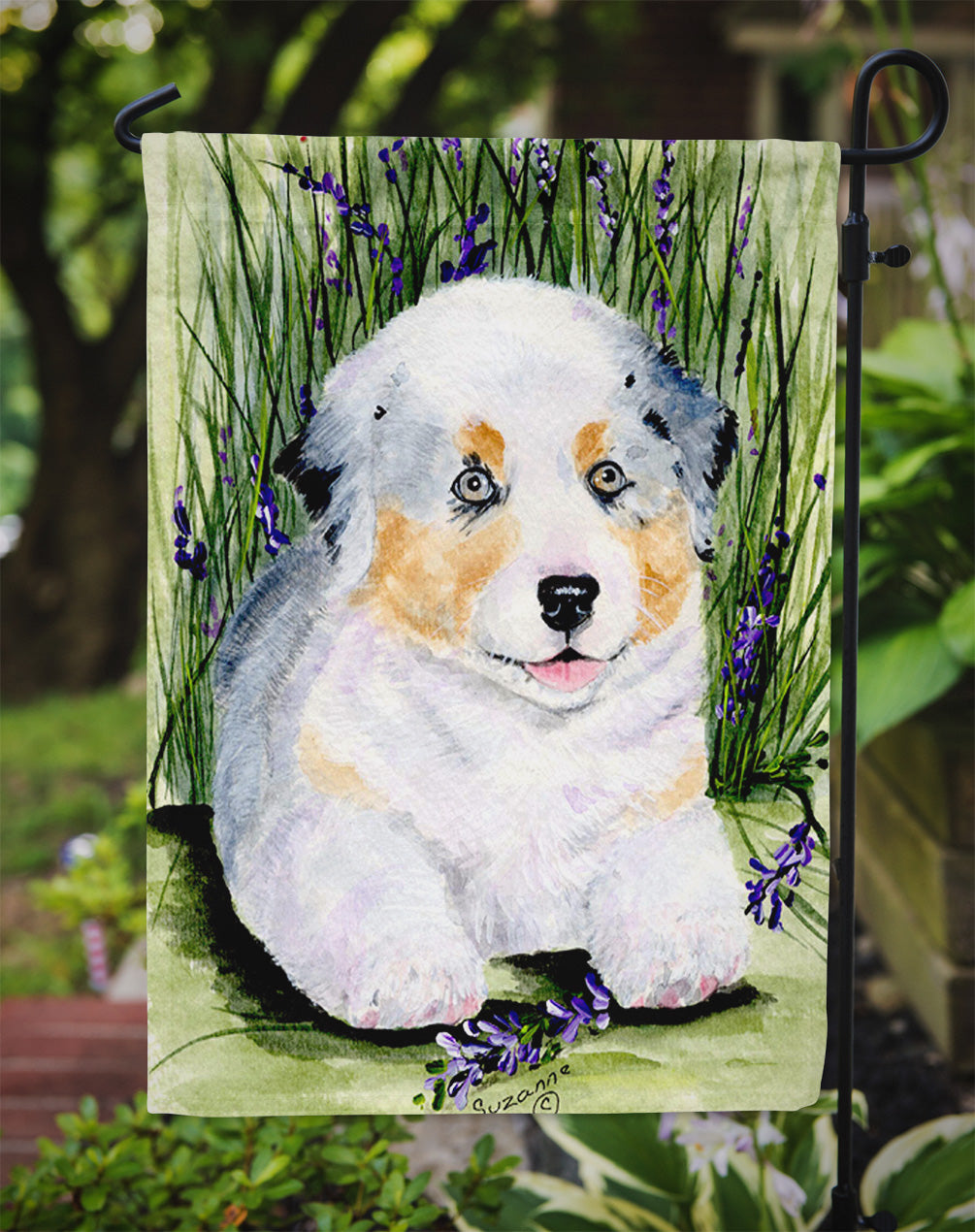 Australian Shepherd Garden Flag Mailbox Decorative Yard Banner Outside Patio Artwork for Flower Beds, Garden Size, Multicolor