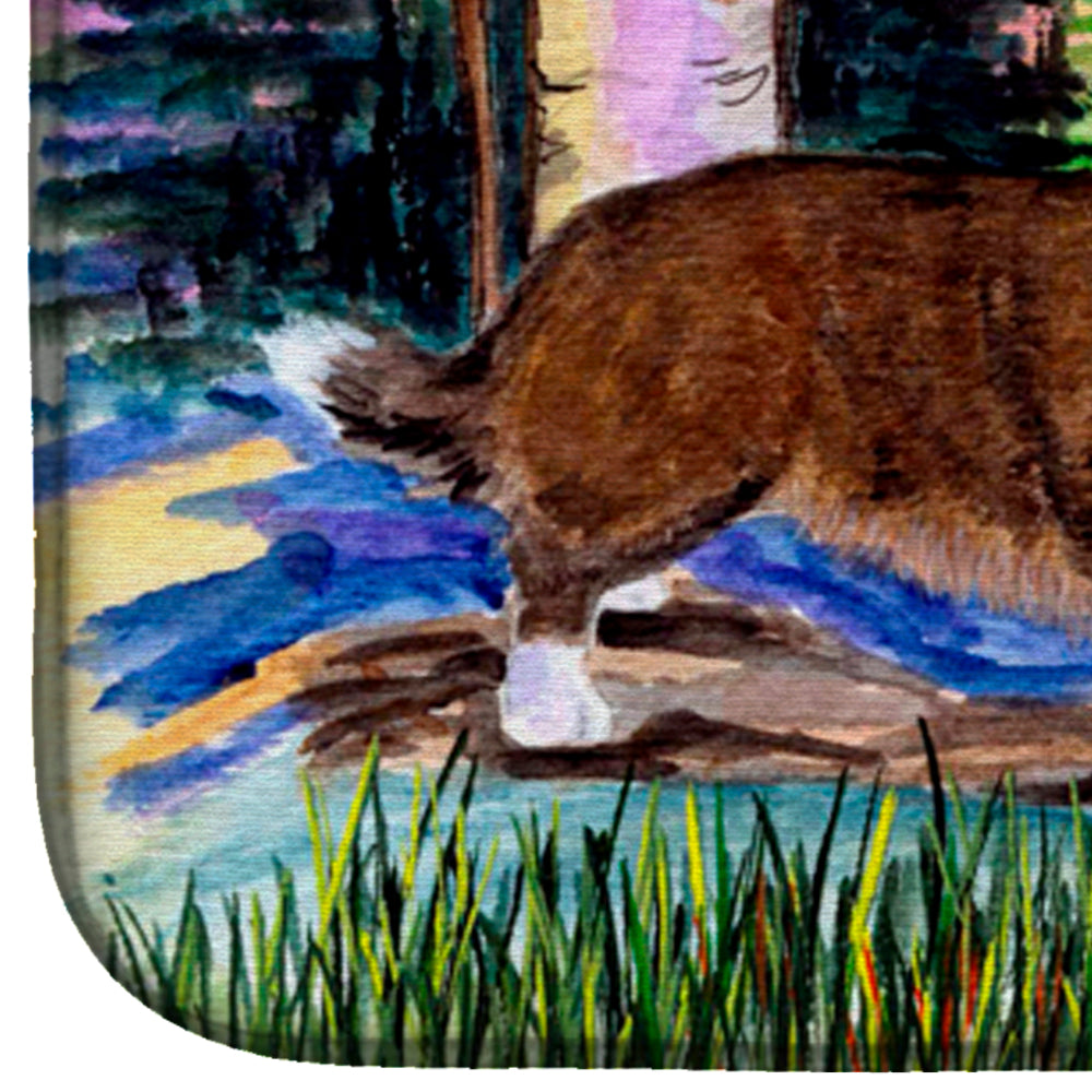 Corgi Dish Drying Mat Absorbent Dish Drying Mat Pad for Kitchen Counter Dish Drainer Mat for Countertop, 14 x 21", Multicolor