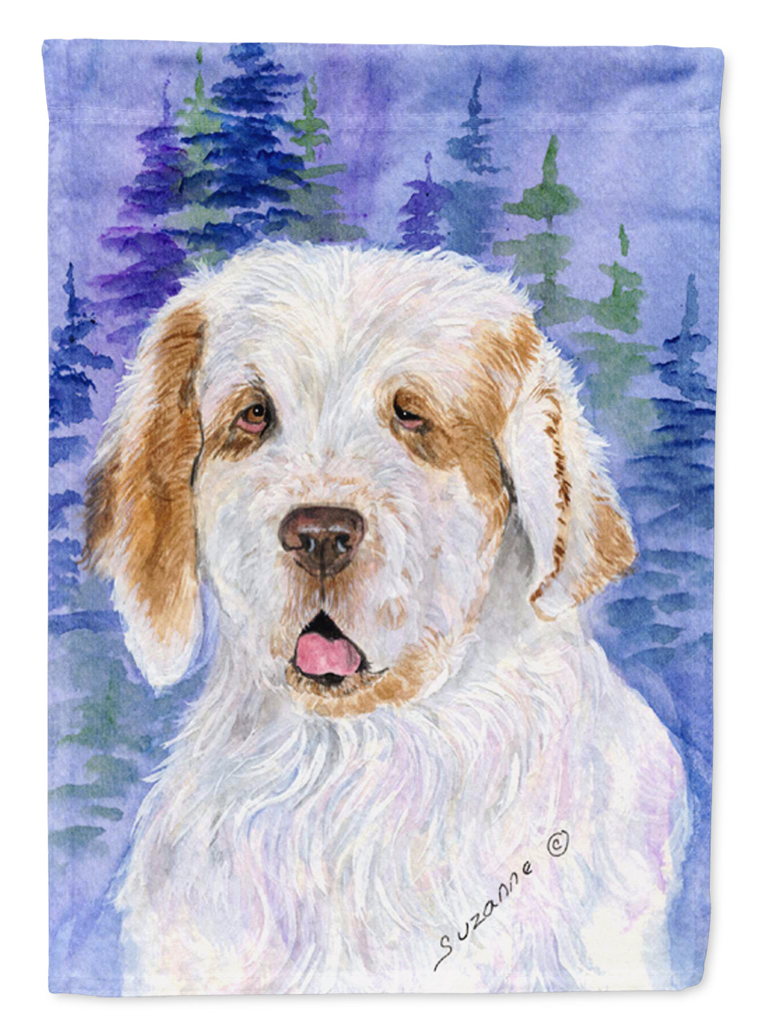 Clumber Spaniel Garden Flag Mailbox Decorative Yard Banner Outside Patio Artwork for Flower Beds, Garden Size, Multicolor
