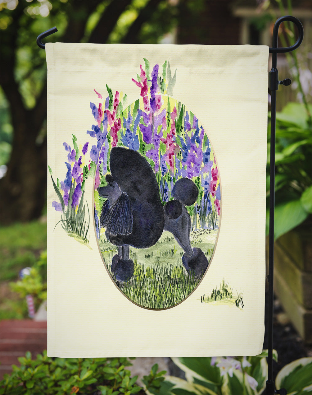 Poodle Garden Flag Mailbox Decorative Yard Banner Outside Patio Artwork for Flower Beds, Garden Size, Multicolor