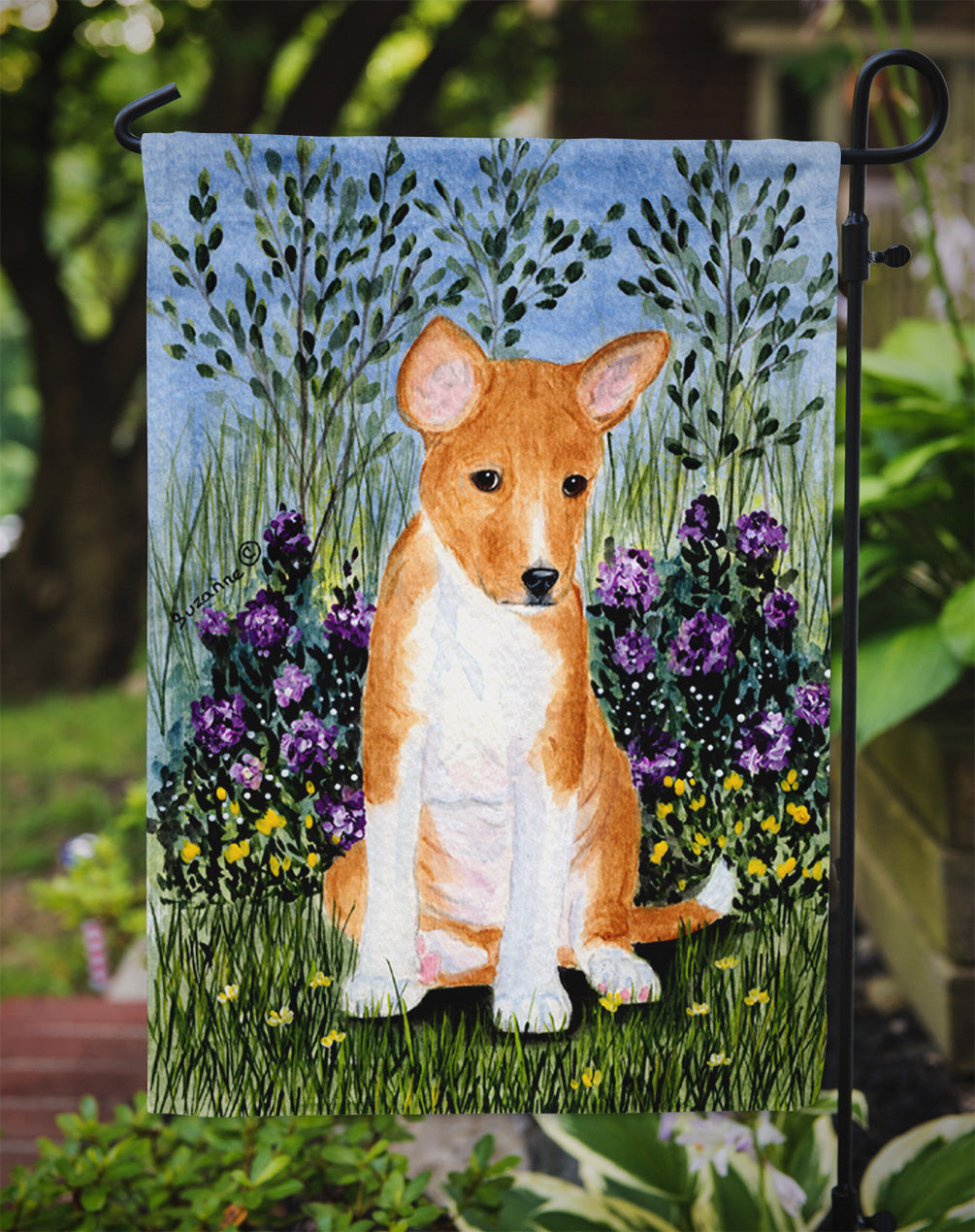 Basenji Garden Flag Mailbox Decorative Yard Banner Outside Patio Artwork for Flower Beds, Garden Size, Multicolor