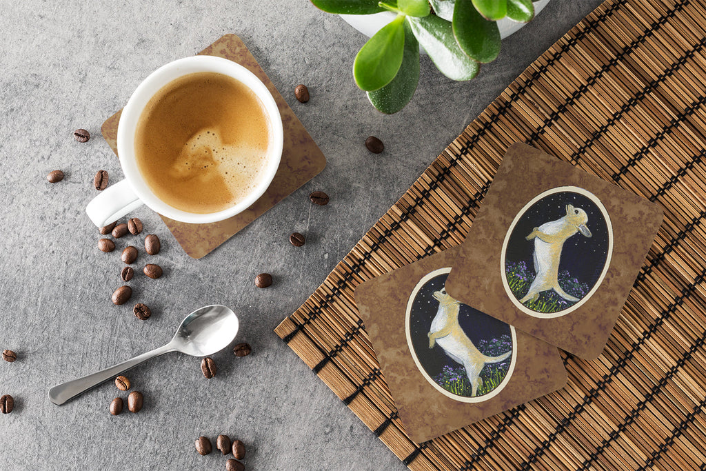 Chihuahua Foam Coasters Set of 4 Cup Coasters for Indoor Outdoor, Tabletop Protection, Anti Slip, Mouse pad Material