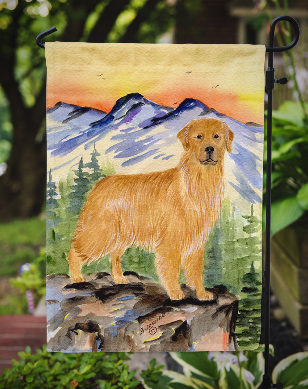 Golden Retriever Garden Flag Mailbox Decorative Yard Banner Outside Patio Artwork for Flower Beds, Garden Size, Multicolor