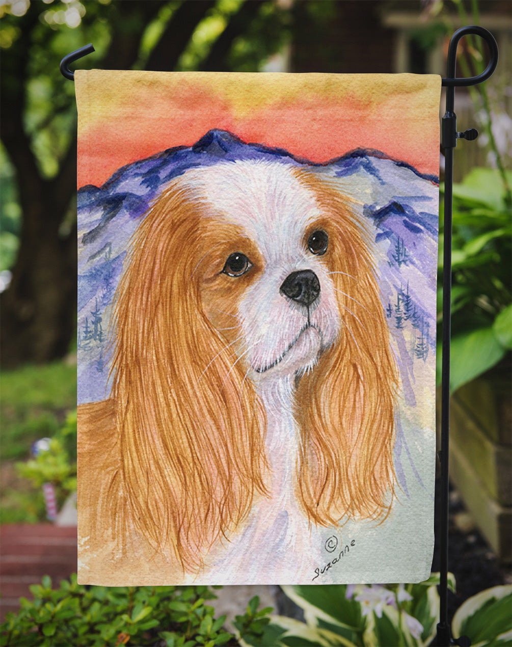 Cavalier Spaniel Garden Flag Mailbox Decorative Yard Banner Outside Patio Artwork for Flower Beds, Garden Size, Multicolor