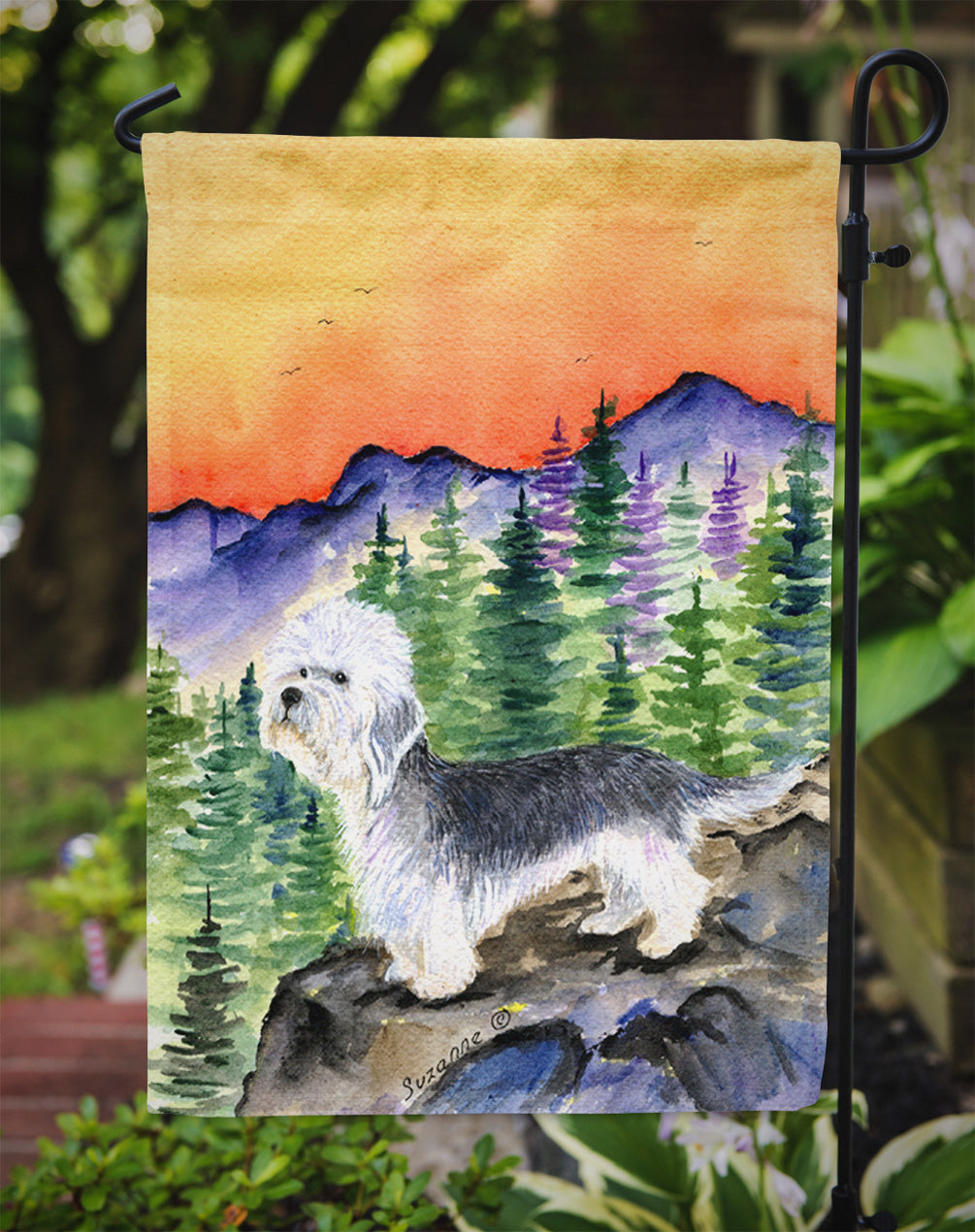 Dandie Dinmont Terrier Garden Flag Mailbox Decorative Yard Banner Outside Patio Artwork for Flower Beds, Garden Size, Multicolor