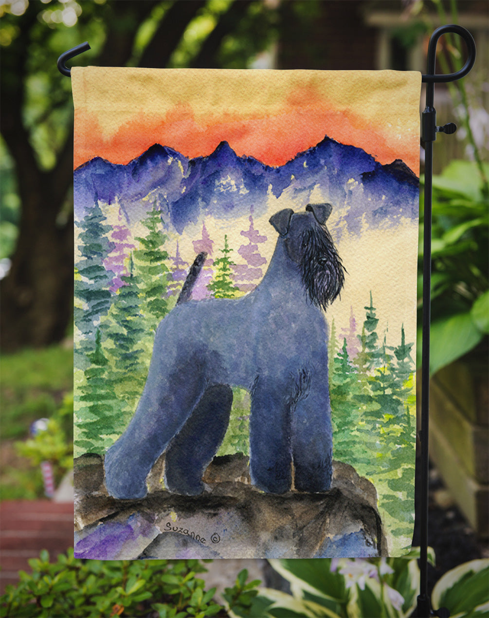 Kerry Blue Terrier Garden Flag Mailbox Decorative Yard Banner Outside Patio Artwork for Flower Beds, Garden Size, Multicolor