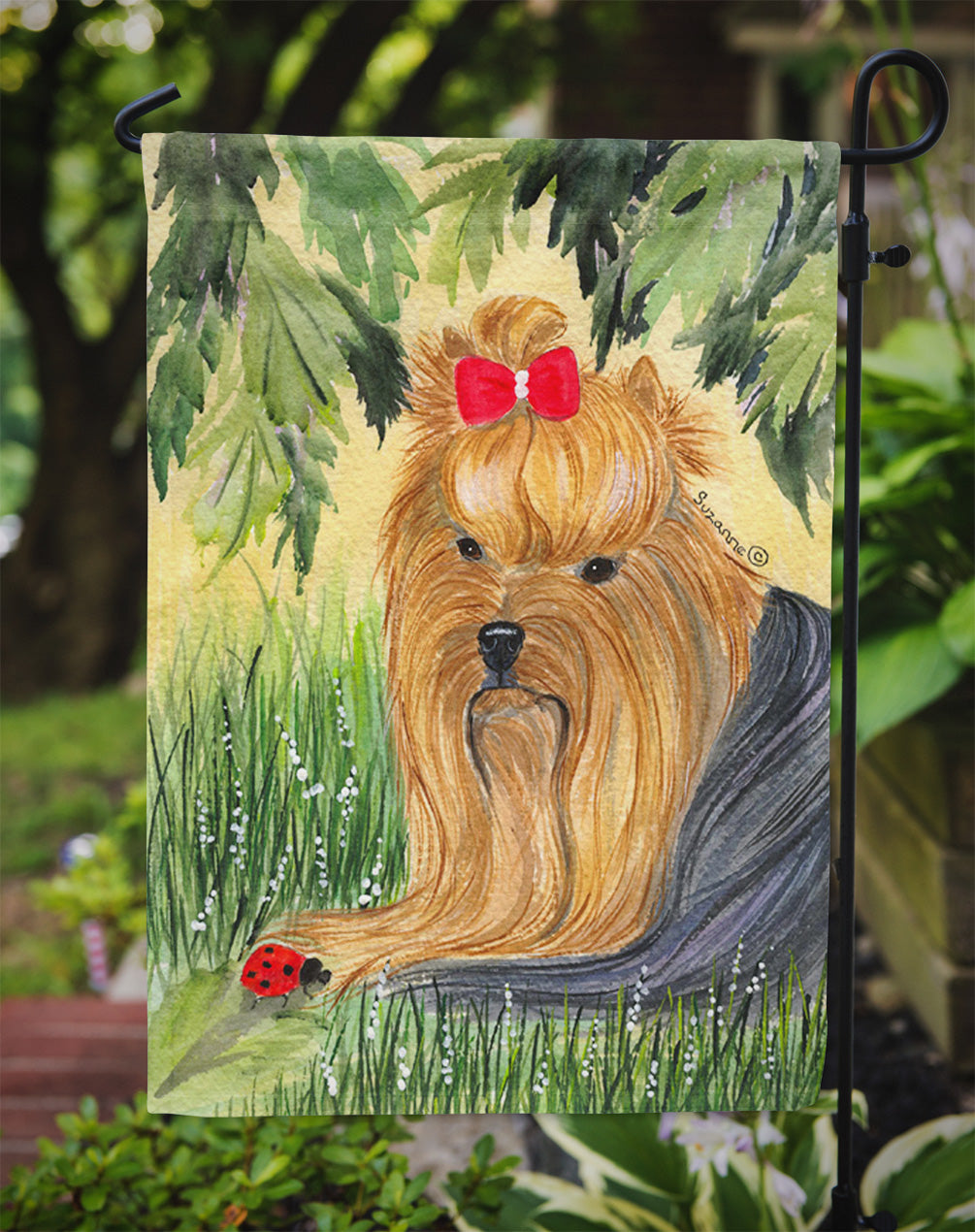 Yorkie Garden Flag Mailbox Decorative Yard Banner Outside Patio Artwork for Flower Beds, Garden Size, Multicolor