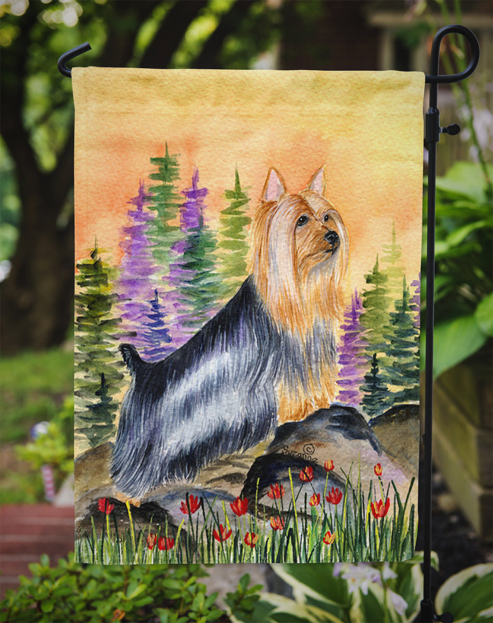 Silky Terrier Garden Flag Mailbox Decorative Yard Banner Outside Patio Artwork for Flower Beds, Garden Size, Multicolor