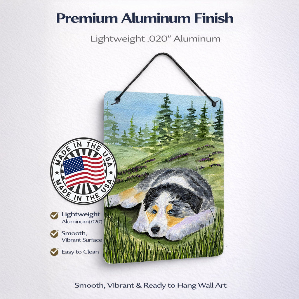 Australian Shepherd Wall or Door Hanging Prints Aluminum Metal Sign Kitchen Wall Bar Bathroom Plaque Home Decor Front Door Plaque, 12x16, Multicolor