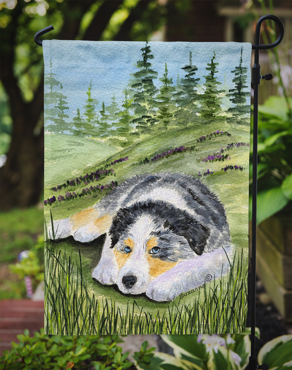 Australian Shepherd Garden Flag Mailbox Decorative Yard Banner Outside Patio Artwork for Flower Beds, Garden Size, Multicolor