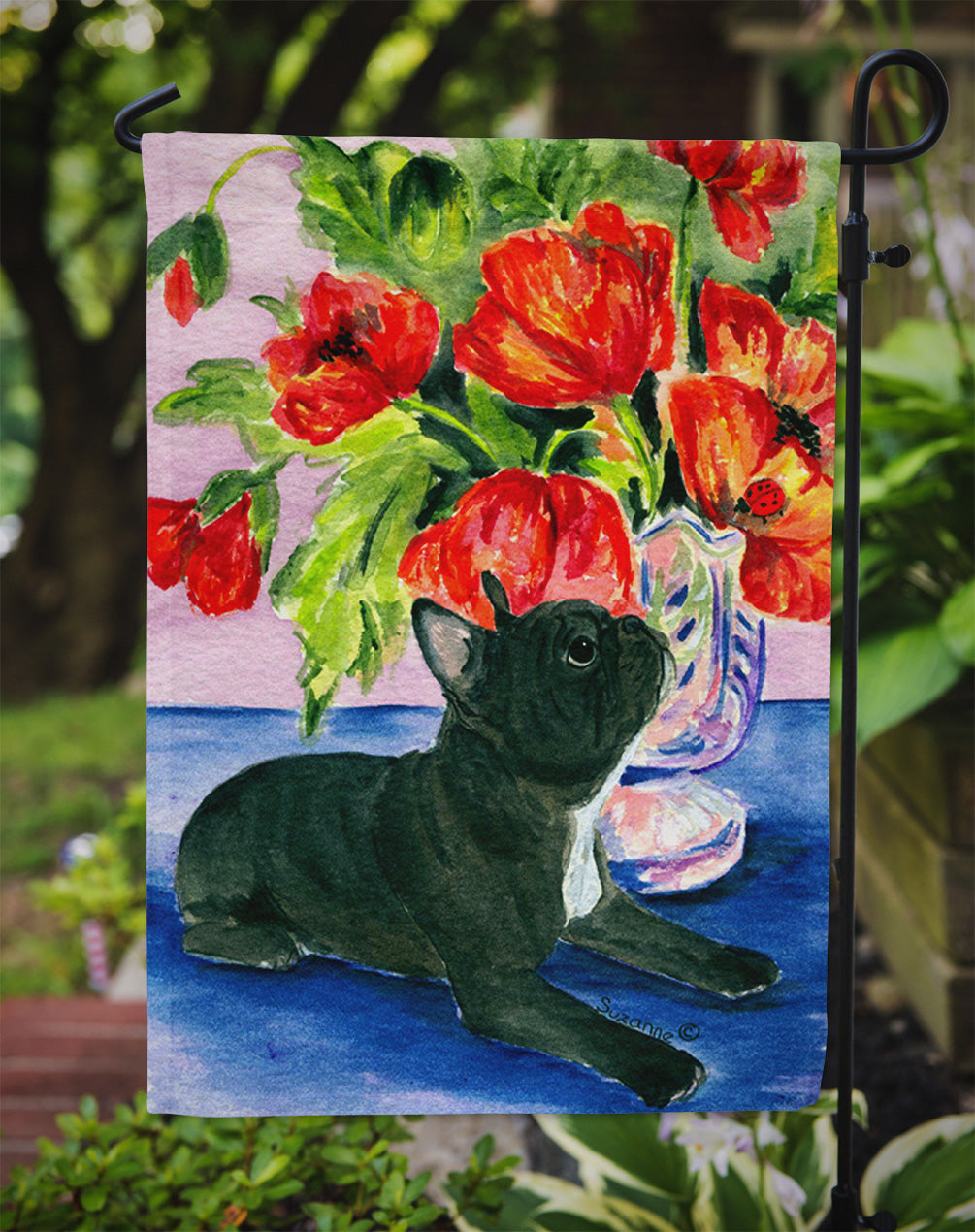 French Bulldog Garden Flag Mailbox Decorative Yard Banner Outside Patio Artwork for Flower Beds, Garden Size, Multicolor