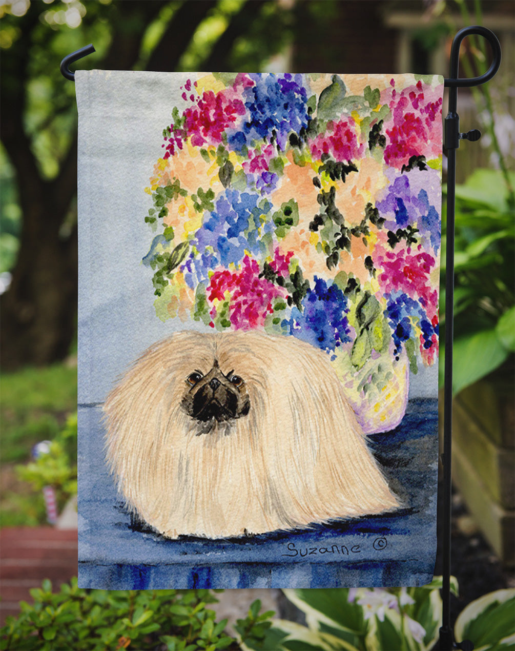 Pekingese Garden Flag Mailbox Decorative Yard Banner Outside Patio Artwork for Flower Beds, Garden Size, Multicolor