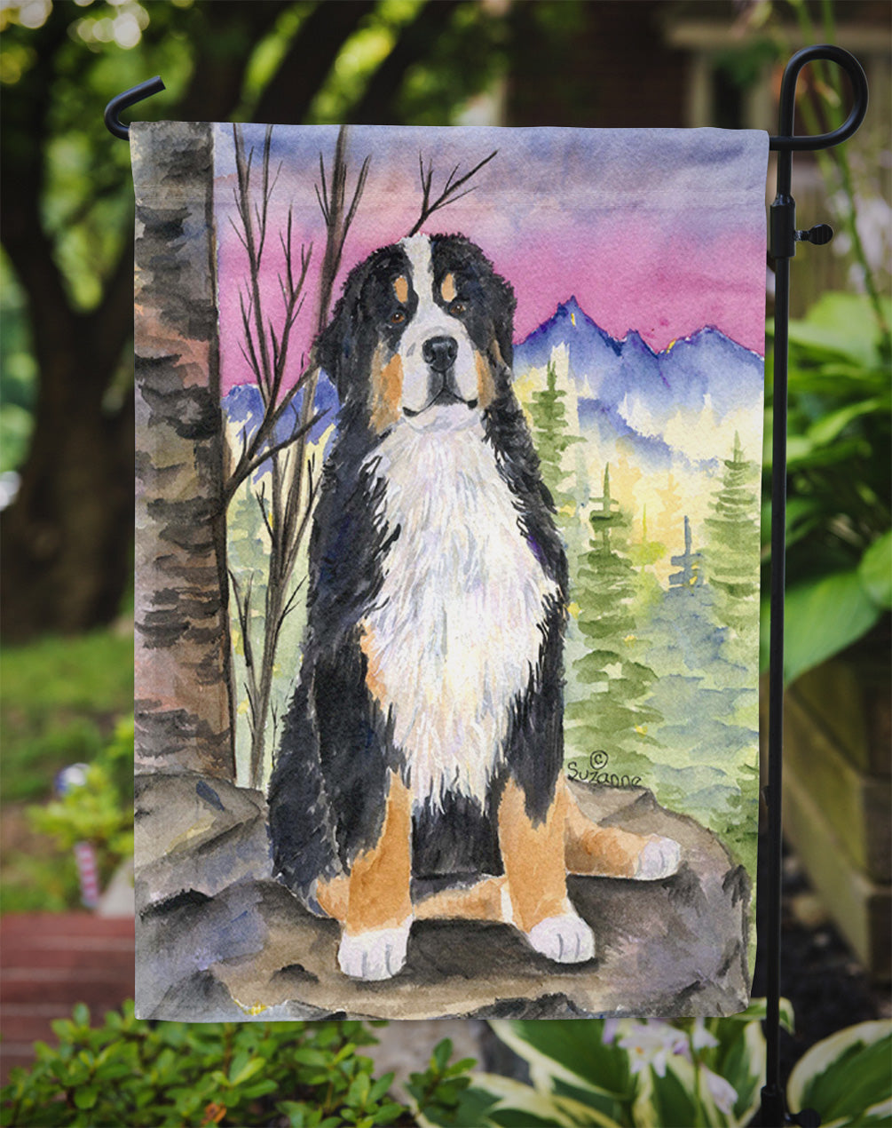 Bernese Mountain Dog Garden Flag Mailbox Decorative Yard Banner Outside Patio Artwork for Flower Beds, Garden Size, Multicolor