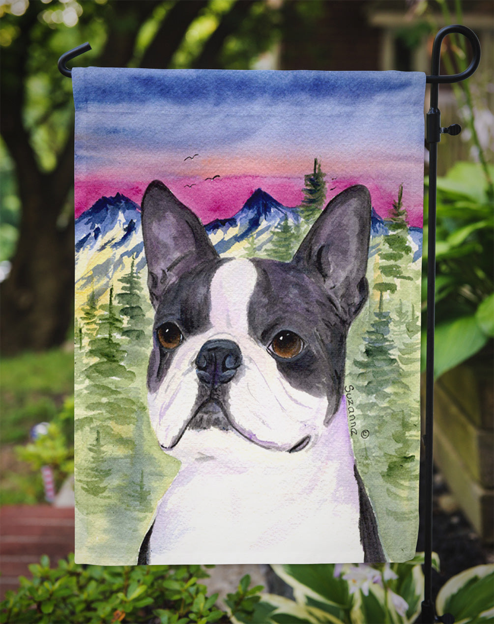 Boston Terrier Garden Flag Mailbox Decorative Yard Banner Outside Patio Artwork for Flower Beds, Garden Size, Multicolor