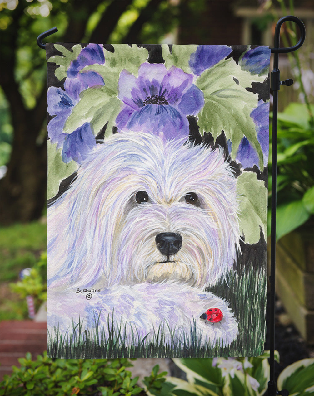 Coton de Tulear Garden Flag Mailbox Decorative Yard Banner Outside Patio Artwork for Flower Beds, Garden Size, Multicolor
