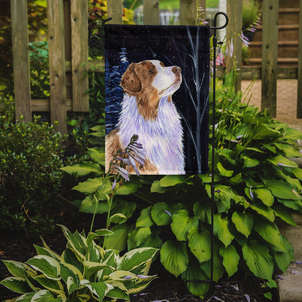 Starry Night Australian Shepherd Garden Flag Mailbox Decorative Yard Banner Outside Patio Artwork for Flower Beds, Garden Size, Multicolor