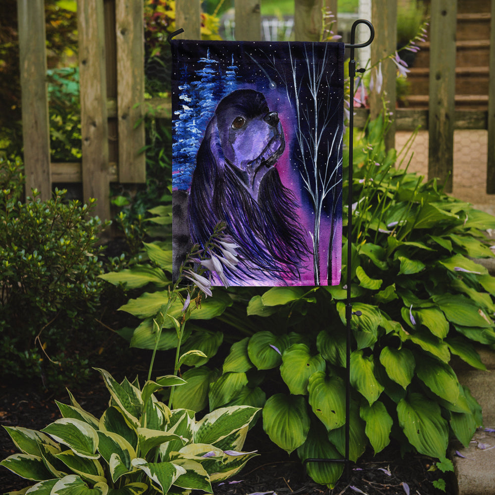 Starry Night Cocker Spaniel Garden Flag Mailbox Decorative Yard Banner Outside Patio Artwork for Flower Beds, Garden Size, Multicolor