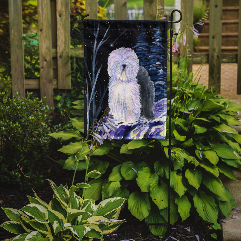 Starry Night Old English Sheepdog Garden Flag Mailbox Decorative Yard Banner Outside Patio Artwork for Flower Beds, Garden Size, Multicolor