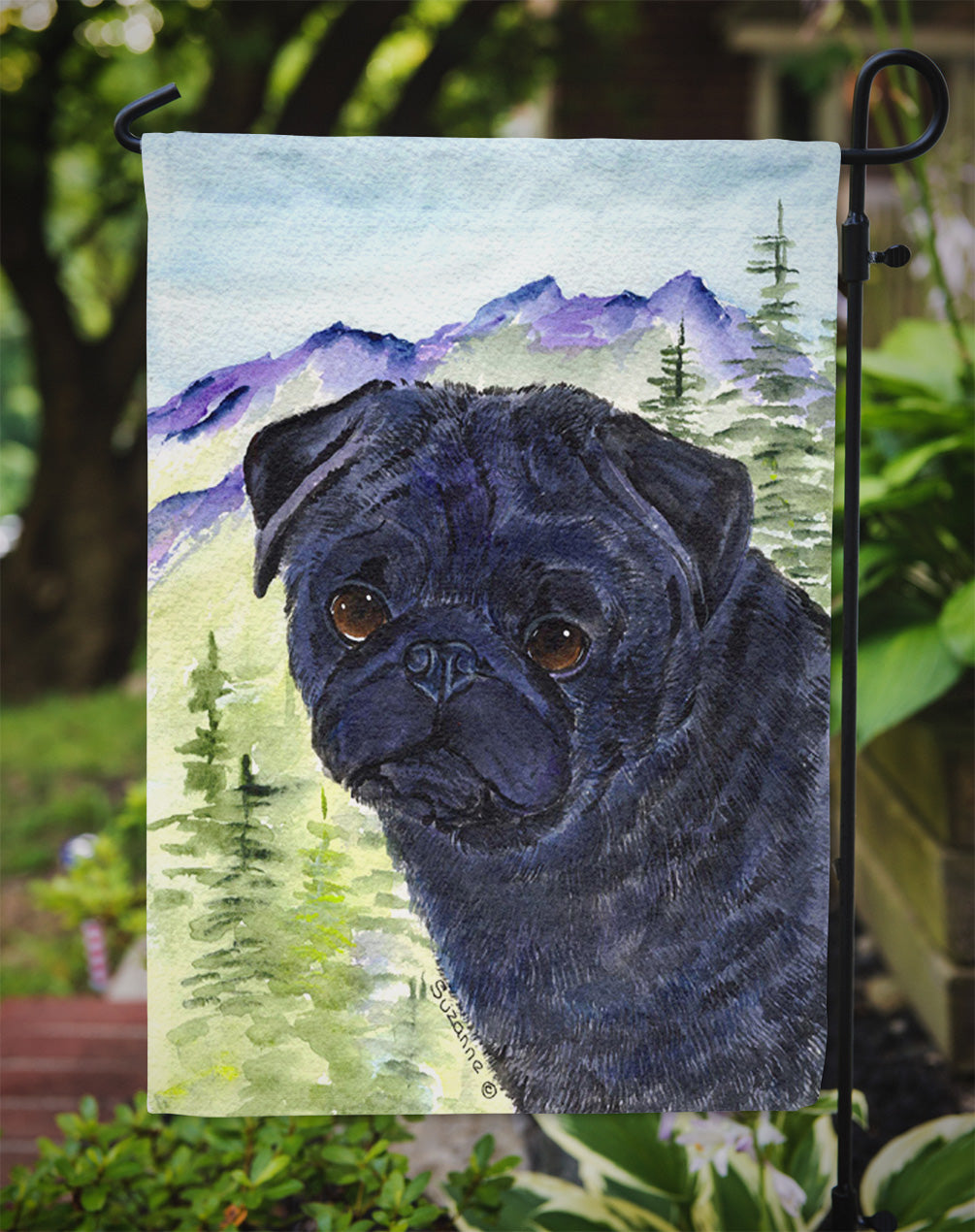 Pug Garden Flag Mailbox Decorative Yard Banner Outside Patio Artwork for Flower Beds, Garden Size, Multicolor