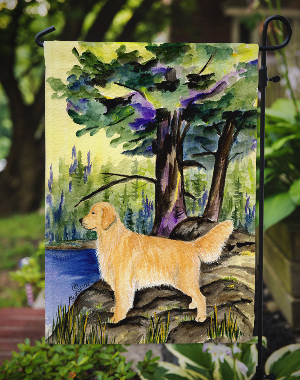 Golden Retriever Garden Flag Mailbox Decorative Yard Banner Outside Patio Artwork for Flower Beds, Garden Size, Multicolor