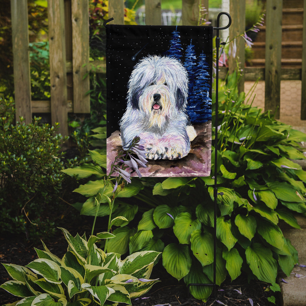 Starry Night Old English Sheepdog Garden Flag Mailbox Decorative Yard Banner Outside Patio Artwork for Flower Beds, Garden Size, Multicolor